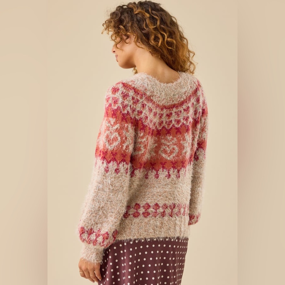 ✨NWT~Altar’d State Fuzzy Fair Isle Sweater✨ - Picture 2 of 9